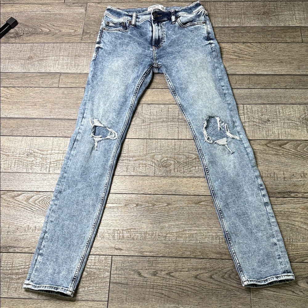 Abercrombie Kids Light Blue Distressed Skinny Jeans